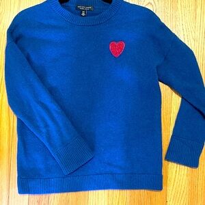 Blue Cashmere Heart Sweater from Saks